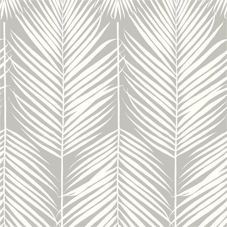 NextWall Peel & Stick Palm Silhouette Harbor Gray Wallpaper