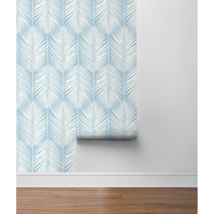 NextWall Peel &amp; Stick Palm Silhouette Hampton Blue Wallpaper image 5 of 5