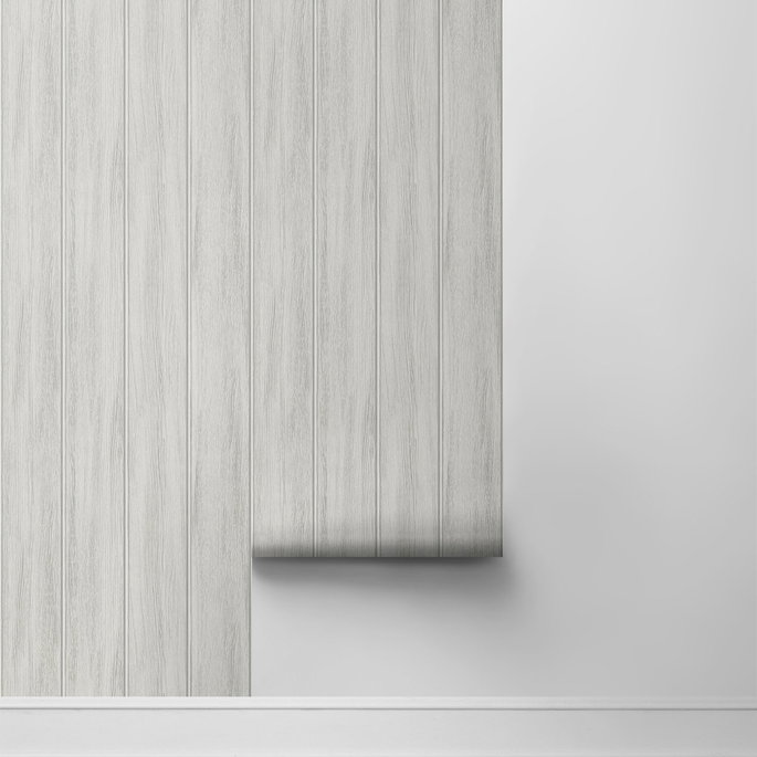 NextWall Peel &amp; Stick Wood Panel Weathered Grey Wallpaper image 2 of 4