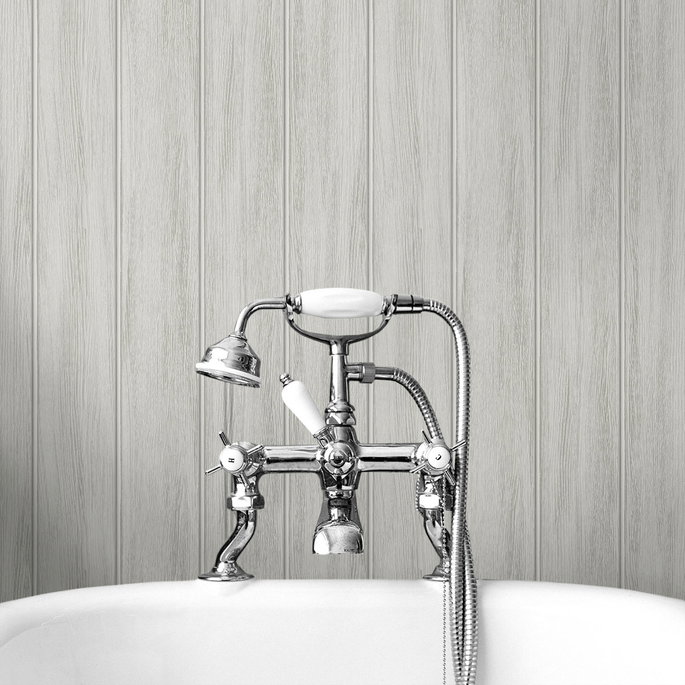 NextWall Peel &amp; Stick Wood Panel Weathered Grey Wallpaper image 4 of 4