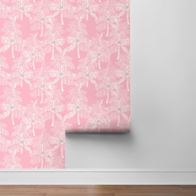 NextWall Peel &amp; Stick Palm Beach Flamingo Wallpaper image 4 of 4