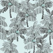 NextWall Peel & Stick Palm Beach Sky Blue & Black Wallpaper