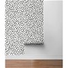 NextWall Peel & Stick Speckled Dot Black & White Wallpaper - Image 5