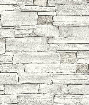 NextWall Peel & Stick Stacked Stone Arctic Grey Wallpaper