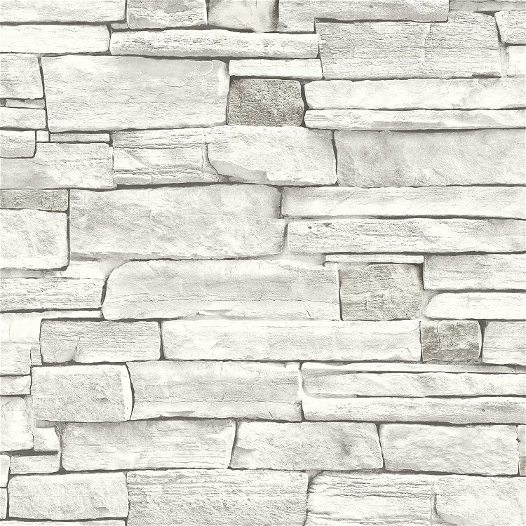 NextWall Peel & Stick Stacked Stone Arctic Grey Wallpaper