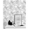NextWall Peel & Stick Tropical Linework Black & White Wallpaper - Image 3