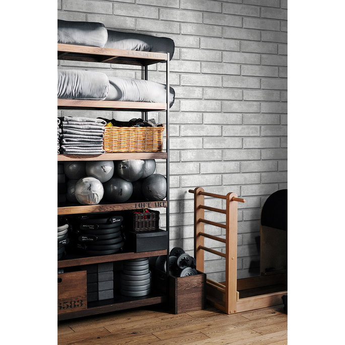 NextWall Peel &amp; Stick Monarch Brick Calcutta Grey Wallpaper image 3 of 5