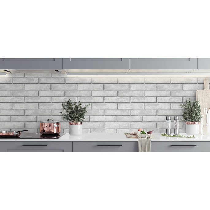 NextWall Peel &amp; Stick Monarch Brick Calcutta Grey Wallpaper image 4 of 5