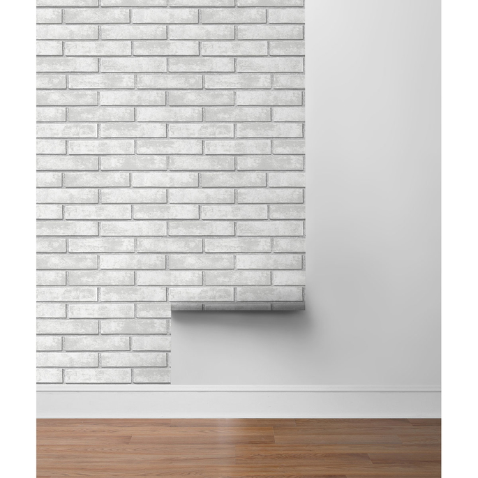 NextWall Peel &amp; Stick Monarch Brick Calcutta Grey Wallpaper image 5 of 5