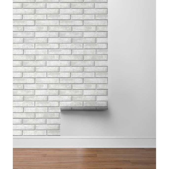 NextWall Peel &amp; Stick Monarch Brick Calcutta Grey Wallpaper image 5 of 5