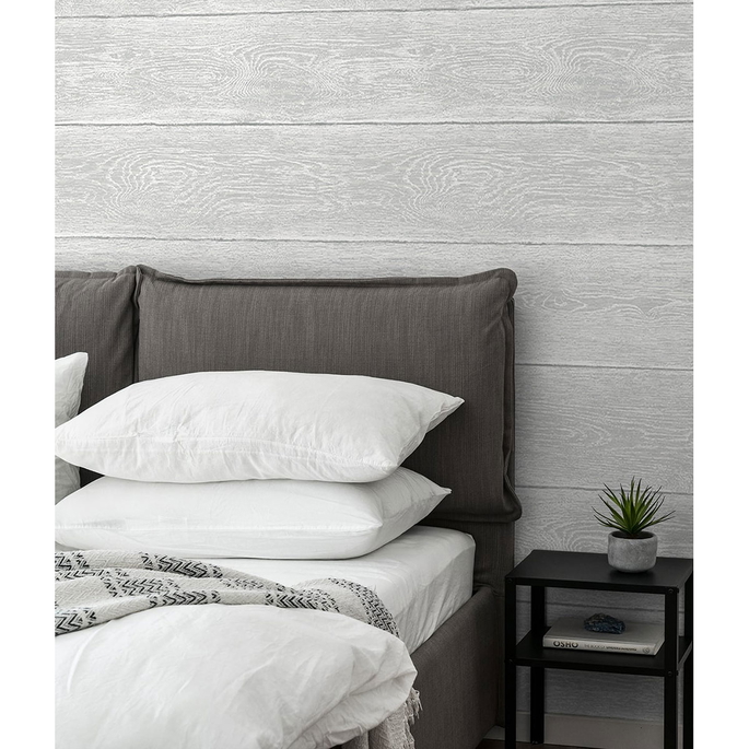 NextWall Peel &amp; Stick Woodgrain Harbor Grey Wallpaper image 2 of 5
