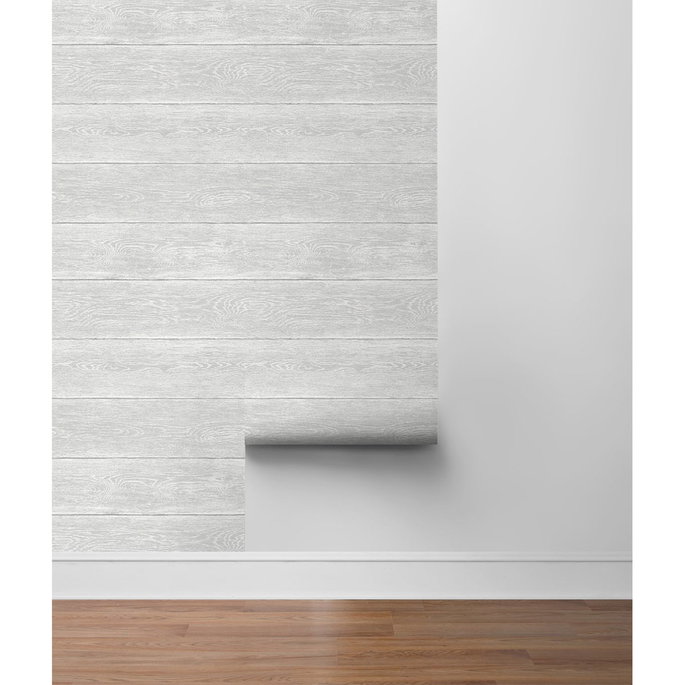 NextWall Peel &amp; Stick Woodgrain Harbor Grey Wallpaper image 5 of 5