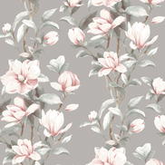 NextWall Peel & Stick Magnolia Trail Metallic Silver & Petal Pink Wallpaper
