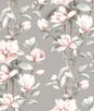 NextWall Peel & Stick Magnolia Trail Metallic Silver & Petal Pink Wallpaper