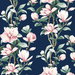 NextWall Peel & Stick Magnolia Trail Navy & Blush Wallpaper