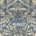 NextWall Peel & Stick Morris Flower Charcoal & Carolina Blue Wallpaper