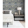 NextWall Peel & Stick Morris Flower Charcoal & Carolina Blue Wallpaper - Image 2