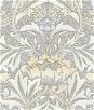 NextWall Peel & Stick Morris Flower Daydream Grey & Pearl Blue Wallpaper