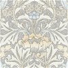 NextWall Peel & Stick Morris Flower Daydream Grey & Pearl Blue Wallpaper - Image 1