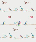 NextWall Peel & Stick Sweet Tweet Multicolored Wallpaper