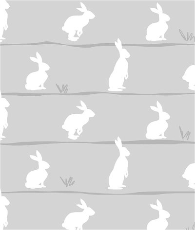NextWall Peel & Stick Bunny Trail Daydream Grey Wallpaper