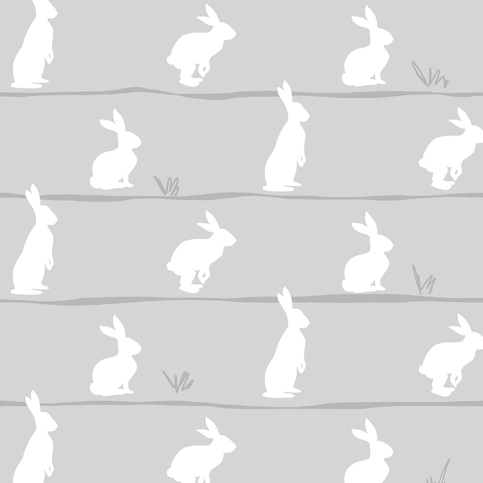 NextWall Peel &amp; Stick Bunny Trail Daydream Grey Wallpaper image 1 of 4