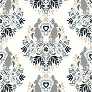 NextWall Peel & Stick Spring Damask Bluestone & Grey Wallpaper