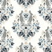 NextWall Peel & Stick Spring Damask Bluestone & Grey Wallpaper