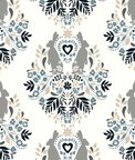NextWall Peel & Stick Spring Damask Bluestone & Grey Wallpaper