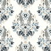 NextWall Peel &amp; Stick Spring Damask Bluestone &amp; Grey Wallpaper thumbnail image 1 of 4