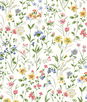 NextWall Peel & Stick Wildflowers Multicolored Wallpaper