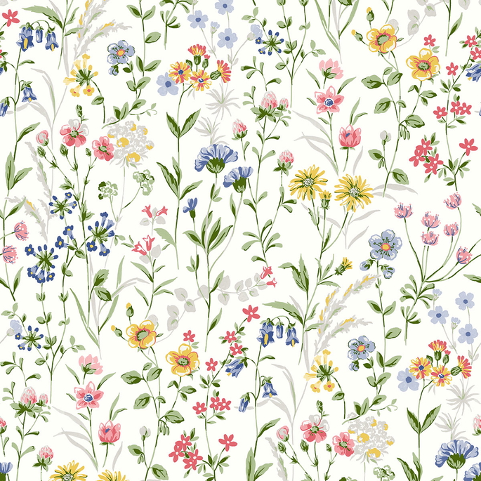 NextWall Peel &amp; Stick Wildflowers Multicolored Wallpaper image 1 of 4