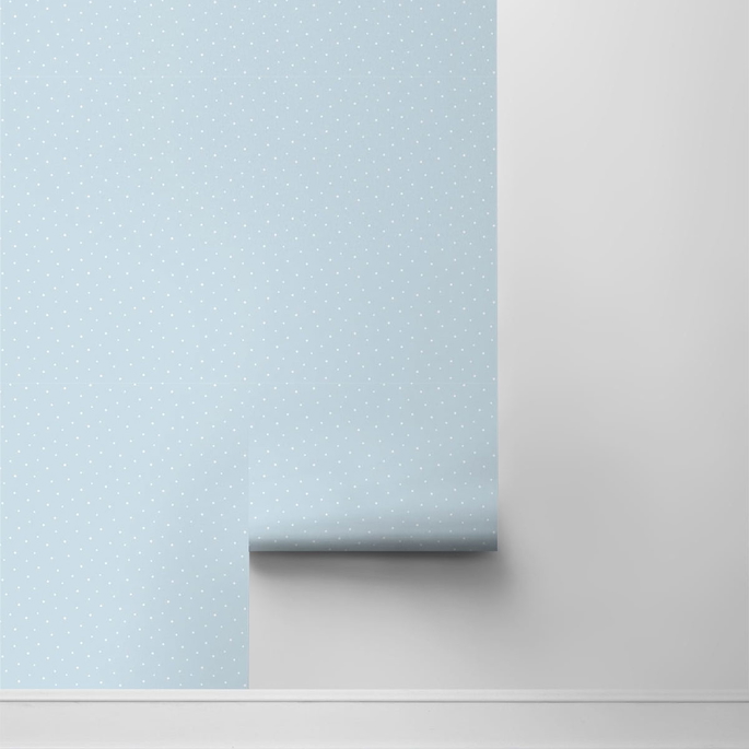NextWall Peel &amp; Stick Polka Dots Baby Blue Wallpaper image 2 of 4