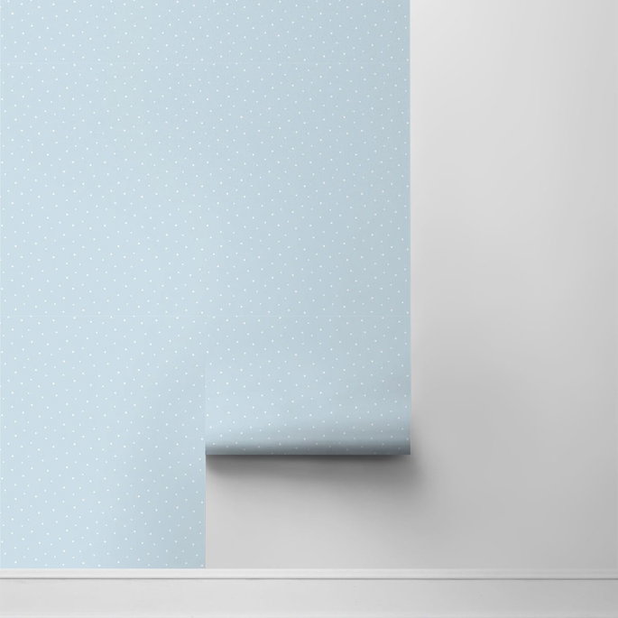 NextWall Peel &amp; Stick Polka Dots Baby Blue Wallpaper image 2 of 4