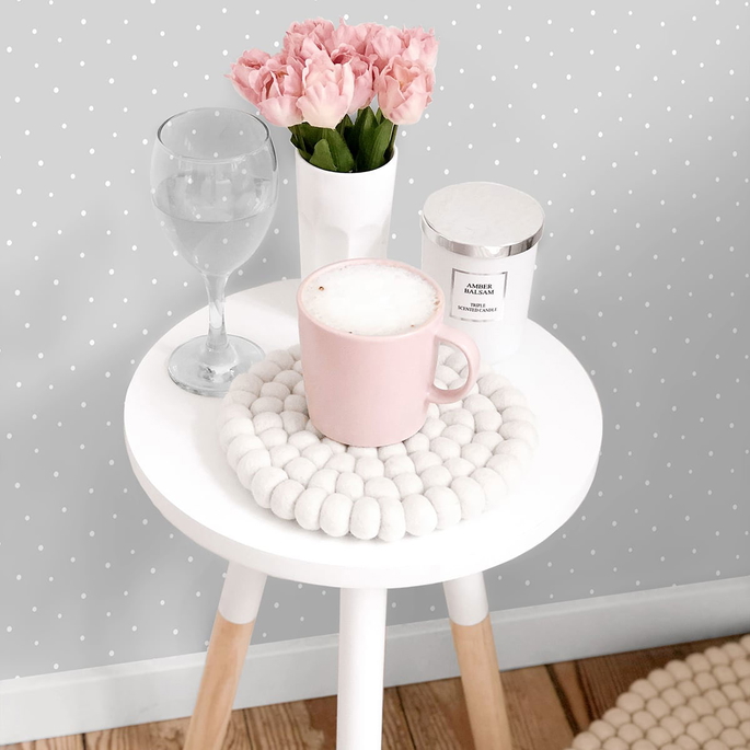 NextWall Peel &amp; Stick Polka Dots Daydream Grey Wallpaper image 4 of 4