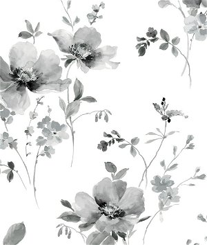 NextWall Peel & Stick Watercolor Windflower Inkwell & Heather Wallpaper