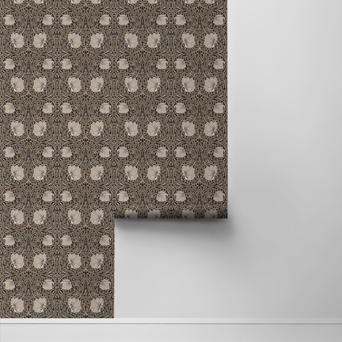 NextWall Peel &amp; Stick Primrose Floral Auburn &amp; Eucalyptus Wallpaper image 2 of 4