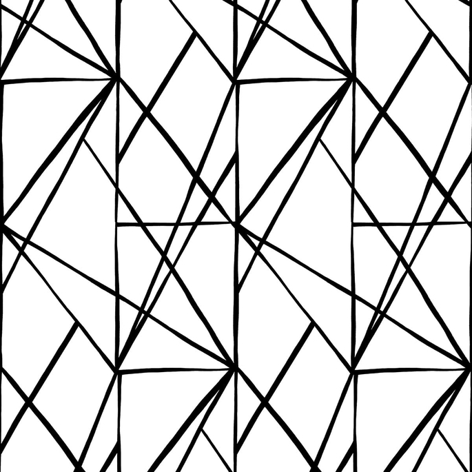NextWall Peel &amp; Stick Quartz Geo Black &amp; White Wallpaper image 1 of 4