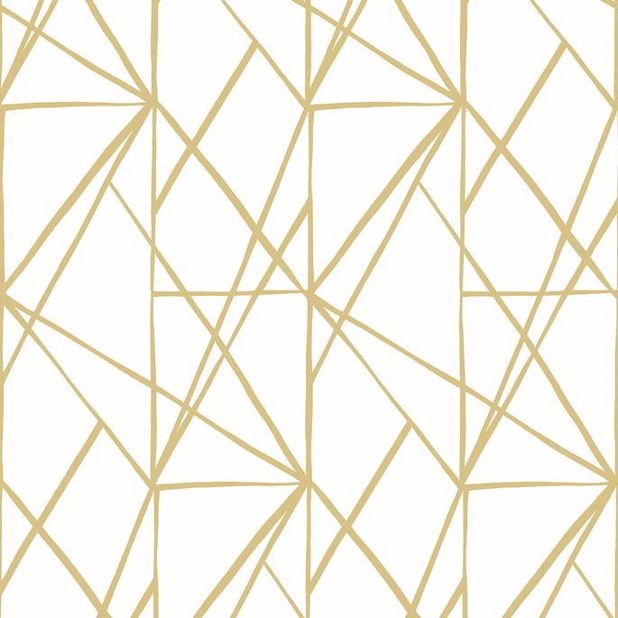 NextWall Peel &amp; Stick Quartz Geo Metallic Gold Wallpaper image 1 of 4