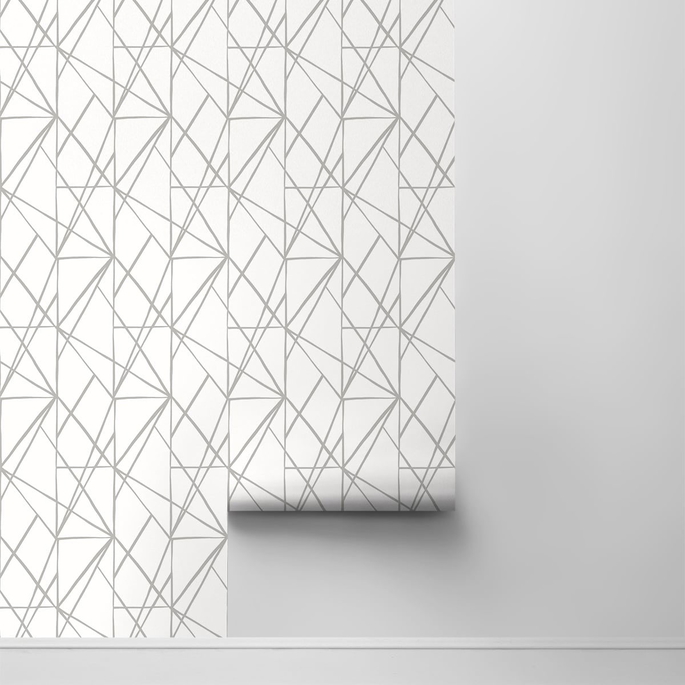 NextWall Peel &amp; Stick Quartz Geo Harbor Grey Wallpaper image 2 of 4