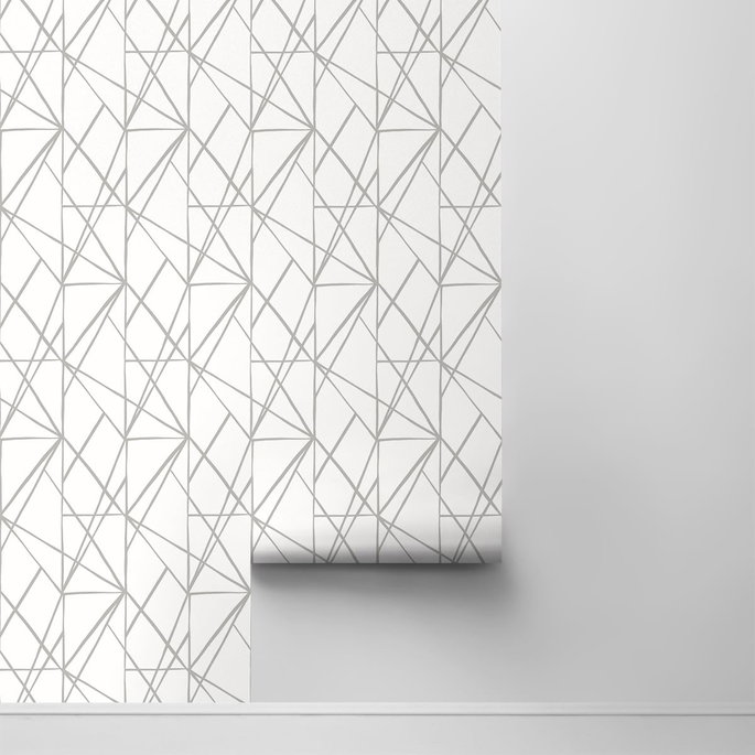 NextWall Peel &amp; Stick Quartz Geo Harbor Grey Wallpaper image 2 of 4