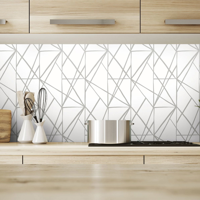 NextWall Peel &amp; Stick Quartz Geo Harbor Grey Wallpaper image 4 of 4