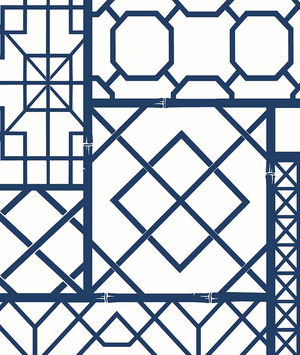 NextWall Peel & Stick Garden Trellis Navy Blue Wallpaper