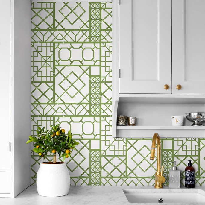 NextWall Peel &amp; Stick Garden Trellis Spring Green Wallpaper image 4 of 4