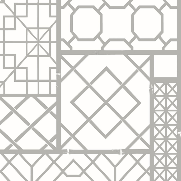 NextWall Peel &amp; Stick Garden Trellis Harbor Grey Wallpaper image 1 of 4