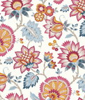 NextWall Peel & Stick Jacobean Blossom Floral Fandango Pink & Bluebird Wallpaper