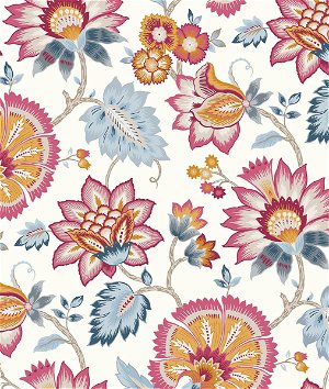 NextWall Peel & Stick Jacobean Blossom Floral Fandango Pink & Bluebird Wallpaper