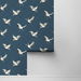NextWall Peel &amp; Stick Cranes Denim Blue Wallpaper thumbnail image 2 of 4