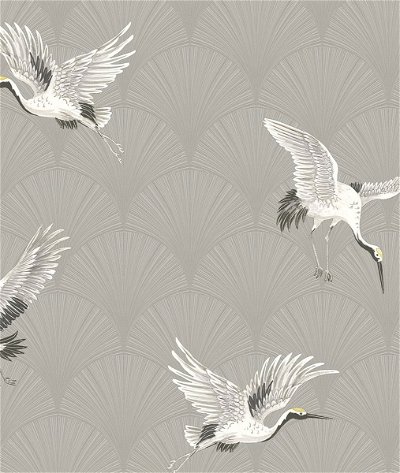 NextWall Peel & Stick Cranes Argos Grey Wallpaper
