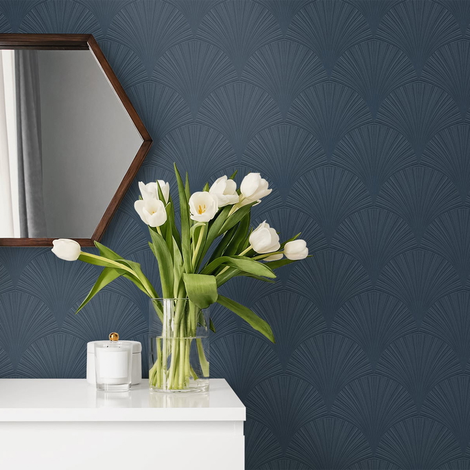 NextWall Peel &amp; Stick Arches Denim Blue Wallpaper image 4 of 4